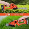 Cordless Electric Hedge Trimmer, 2-in-1 Handheld Grass Shears with 2 Batteries and Charger