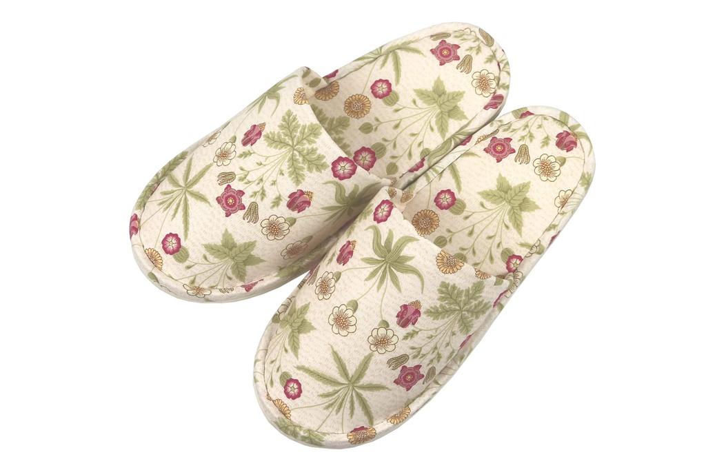 DDintex Best of Morris Outer Stitch BM Slippers, Daisy, Ivory, Approx. 24-26cm