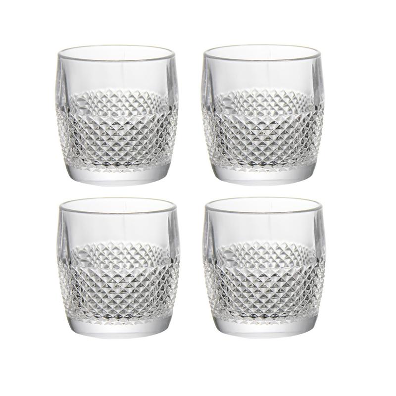 

6 унций/10,8 унций Высококачественный толстодонный стакан для виски Классическая чашка с алмазной резьбой Зарубежный бокал для вина Современная бутылка для воды Стеклянная посуда для бара 4pcs