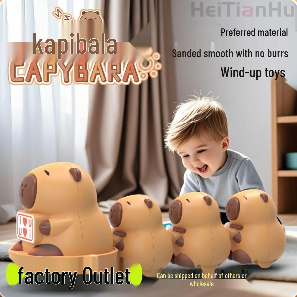 

Capybara On-Chain Toy Figurine Set: One Large, Three Small Clockwork Toys
