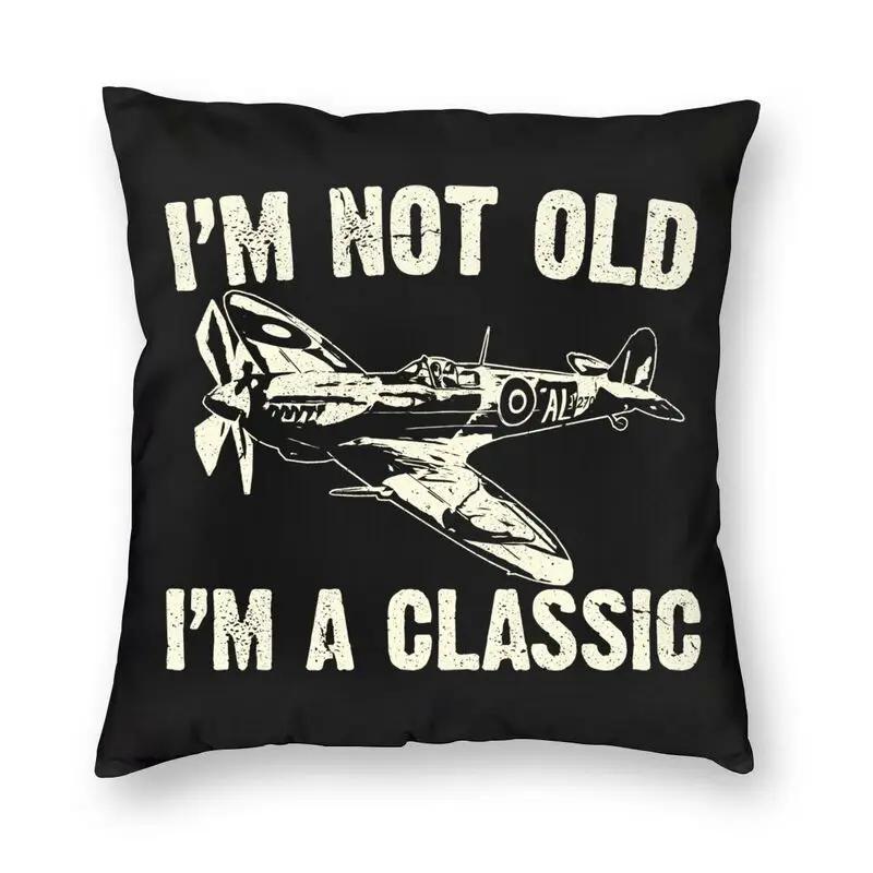 Supermarine Spitfire Povlak na polštář RAF Warbird Vojenský Letadlo Letadlo WW2 Pohovka Potah na polštář Domácí dekorace Sametový povlak na polštář