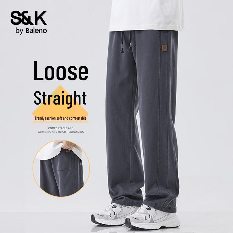 Baleno Men's S&K Loose Straight Leg Casual Pants