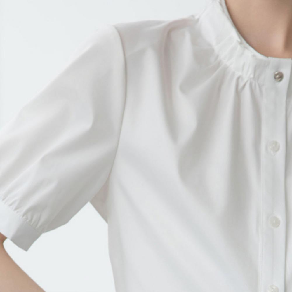 GMXIA Women's Blue Short Sleeve Shirt Summer Tops Premium Feeling Temperament Commuting Interview Career Small Shirt