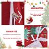Red Merry Christmas Duvet Cover Set - Double Santa Claus & Christmas Tree Snowflake Pattern Soft Microfiber Bedding Set