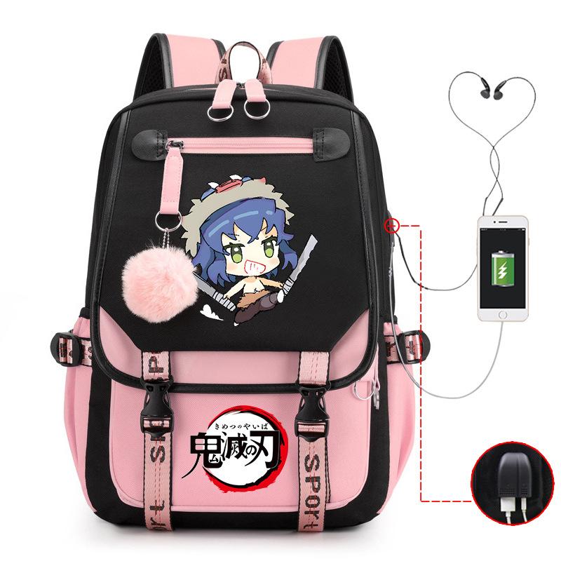 Ghost Annihilation Blade Grade 3-6 Junior High School Student High School Student School Bag Strap USB Multifunctional Backpack
