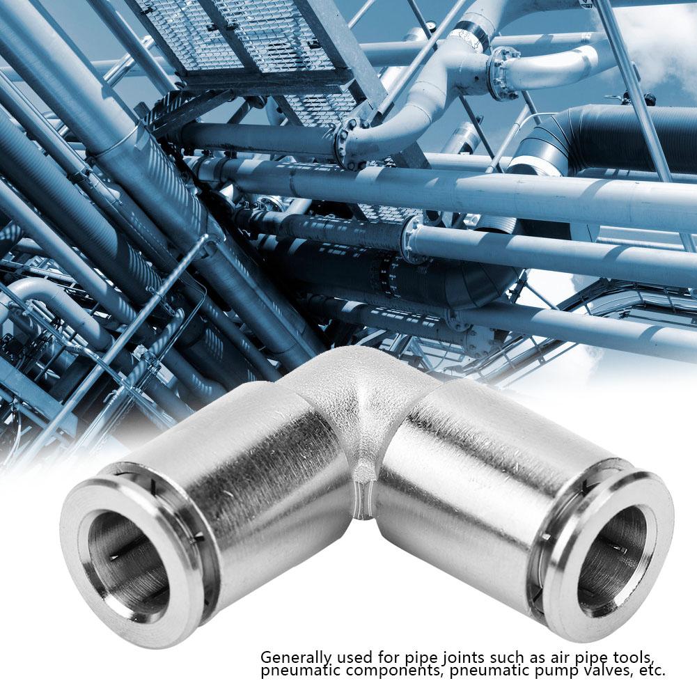 2Pcs All copper Nickel plated Elbow 90 Degree Air Hose Pneumatic Quick Connector Fittings(8mm)