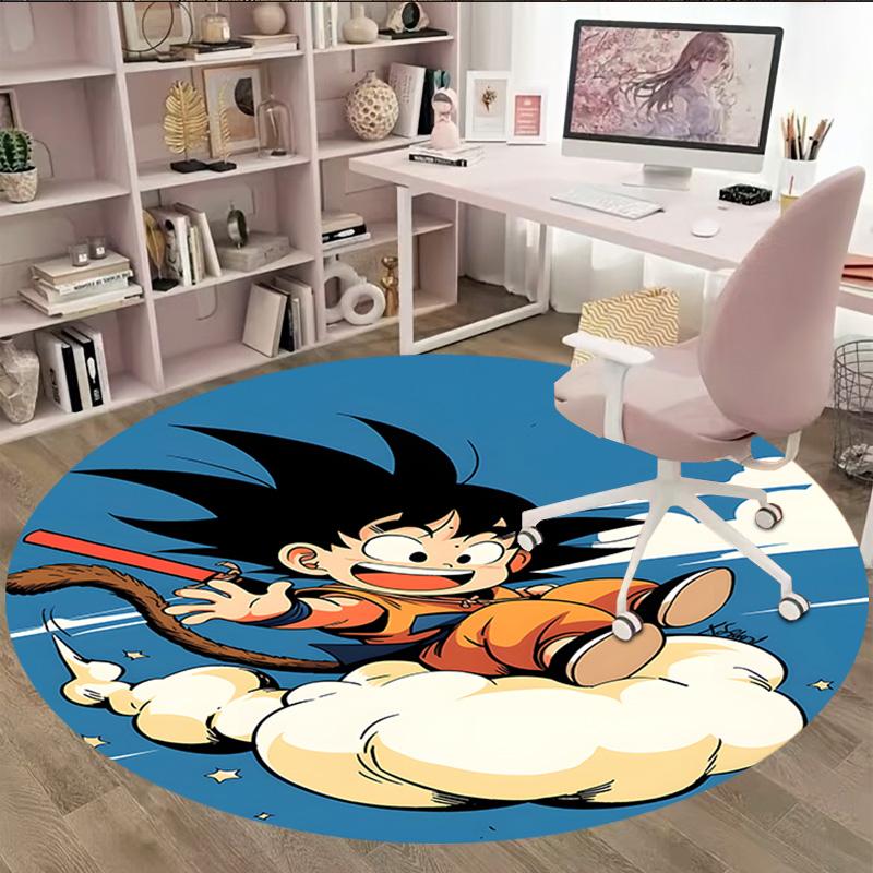 1pc Dragon Ball4 Print Round Carpet Chair Round Carpet Suitable for Bedroom Living Room Home Decorative Carpet