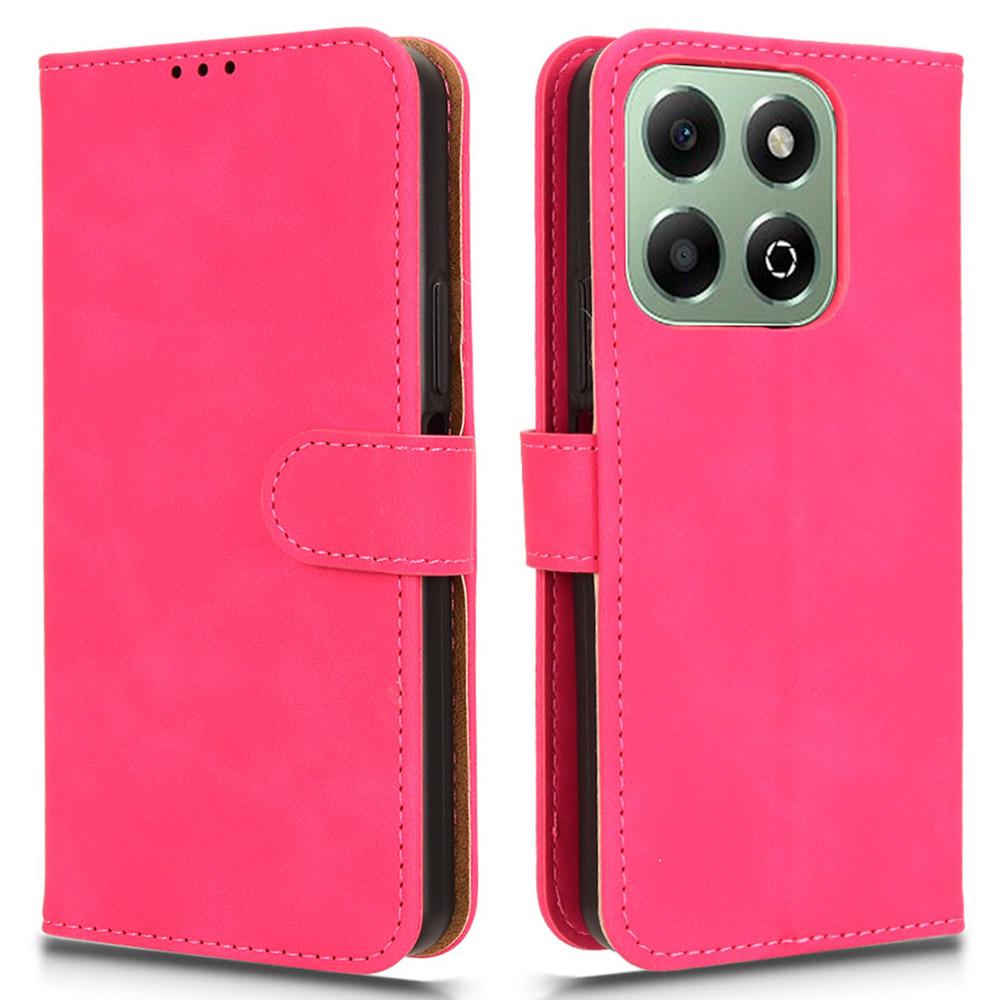 For Honor X6b 4G Leather Case Skin-Feel Anti-Drop Wallet Flip Phone Cover