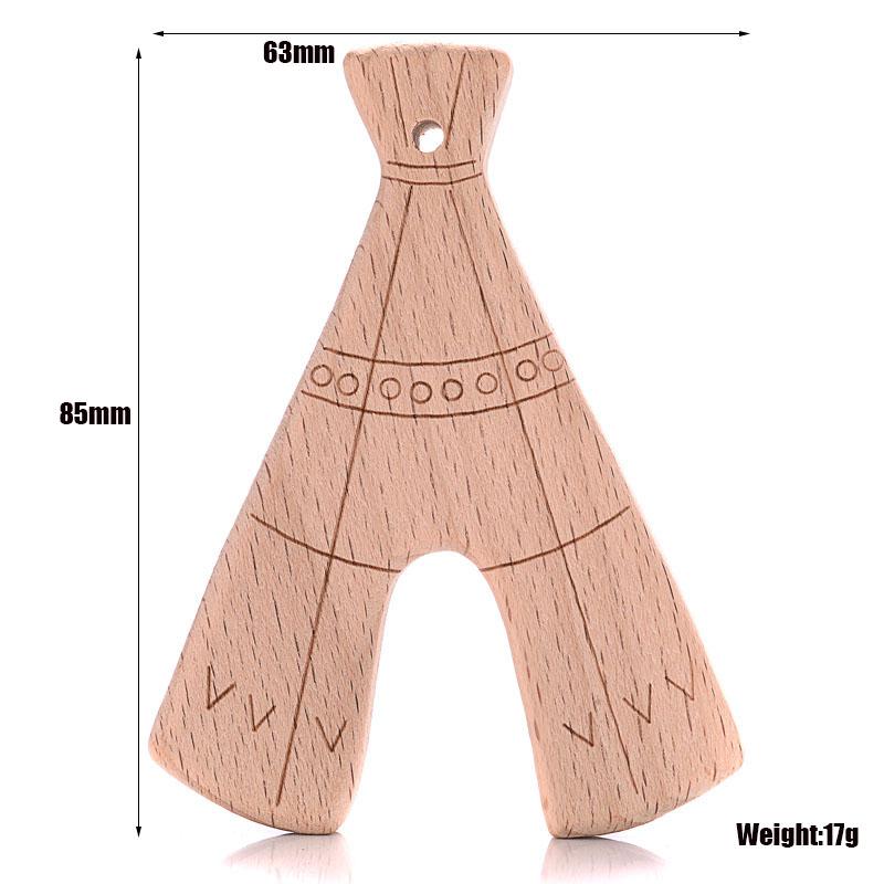1Pcs Baby Teether Wooden Food Grade Cartoon Animals Natural Beech Wood Teething for Baby Rodent Teether Necklace Nursing Toy