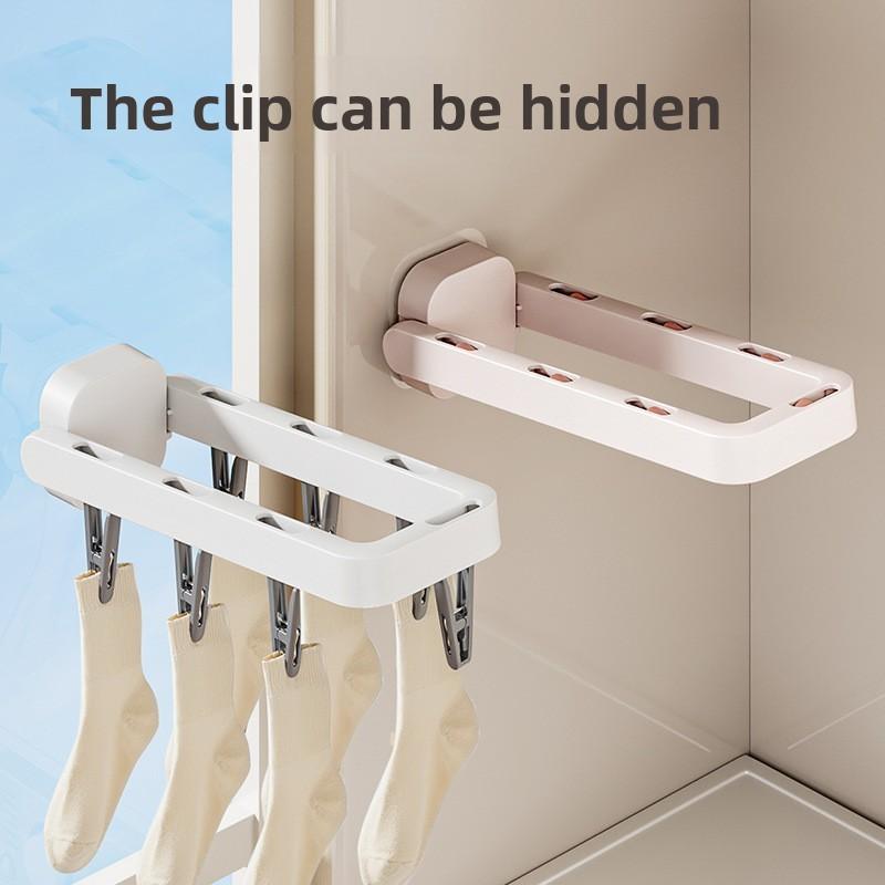 Modern Wing Shaped Clothes Drying Rack With Foldable Clips For Home Laundry Use