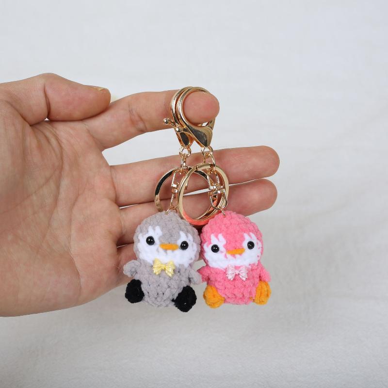 1 Stück Mini-Häkelpinguin-Anhänger Handgemachter Pinguin-Schlüsselanhänger Gestricktes Tier Handy-Anhänger Geschenk