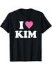 Unisex I Love Kim Retro TShirt Soft Breathable Polyester Crew Neck Tee With PinkWhite Letter Print Machine Washable AllSeason Casual Top SXxxl