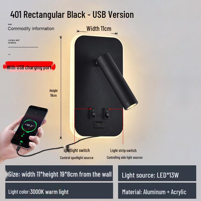 LED USB Wall Lamp for Reading - Bedside & Study Room