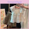 Stylish Girl's Two Piece Set 2024 Trendy Summer Outfit For Children With Sleeveless Design