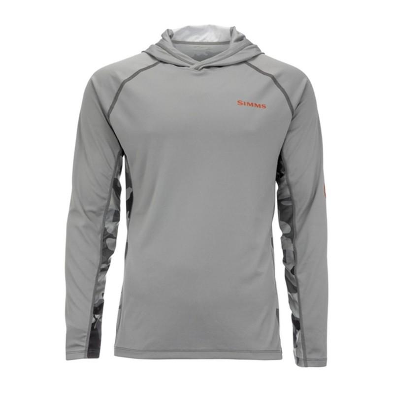 Simms Angler Langarm Kapuzen-Sonnenschutzhemd Herren Outdoor Angeln UV-beständig Schnelltrocknendes Oberteil