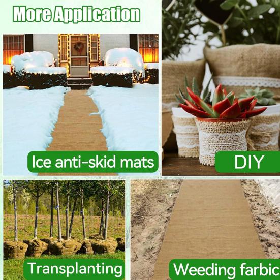 Rolka tkaniny jutowej Naturalna tkanina jutowa na zimowe owijanie drzew, osłony na rośliny, ochrona przed mrozem, DIY