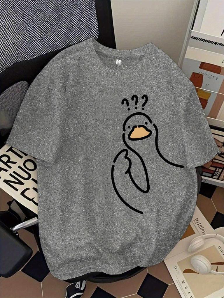 Cute Duck T Shirt Personality Clothes Year Round Clothing Oversized Couples Unisex Y2k Short Sleeves Classic Couples Hot Product