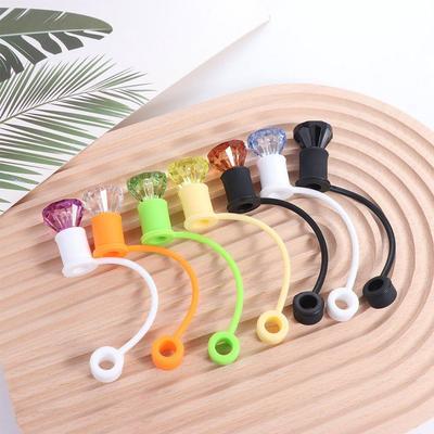 Cup Accessories 10mm Straw Tip Covers Diamond Shape Reusable Drinking Straws Plug Silicone Cute Drinking Dust Cap Kitchen