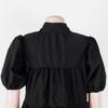 Women's Summer Fashion Solid Color Casual Loose Dress Puff Sleeve Button Doll Collar Skirt