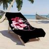 Elegant floral and heart pattern style polyester microfiber beach towel is highly absorbent, suitable for swimming beach outings