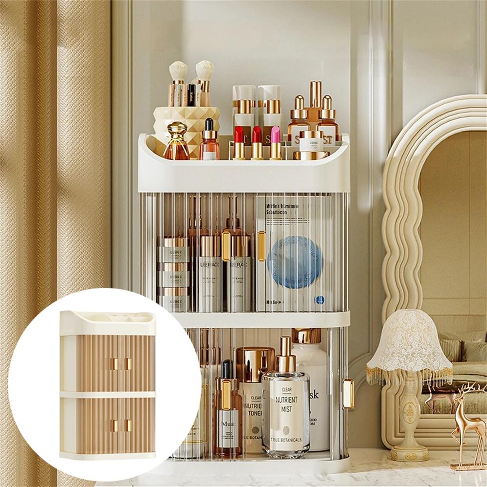 Large Capacity Cosmetic Storage Box Dressing Table Skin Care Products Storage Rack Makeup Container Desktop Cosmetic Storage Box