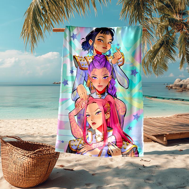 KPOP Hunter Fashion Beach Towel: Ideal for Summer Adventures Soft, absorbent and quick drying suitable for swimming and bathing