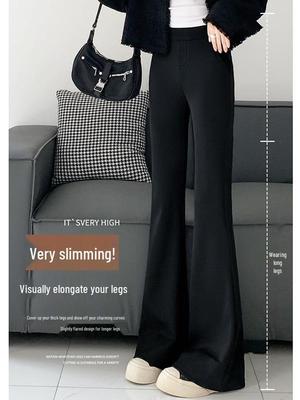 Pantalones Largos Microacampanados Adelgazantes de Cintura Alta para Mujer Petite 2025