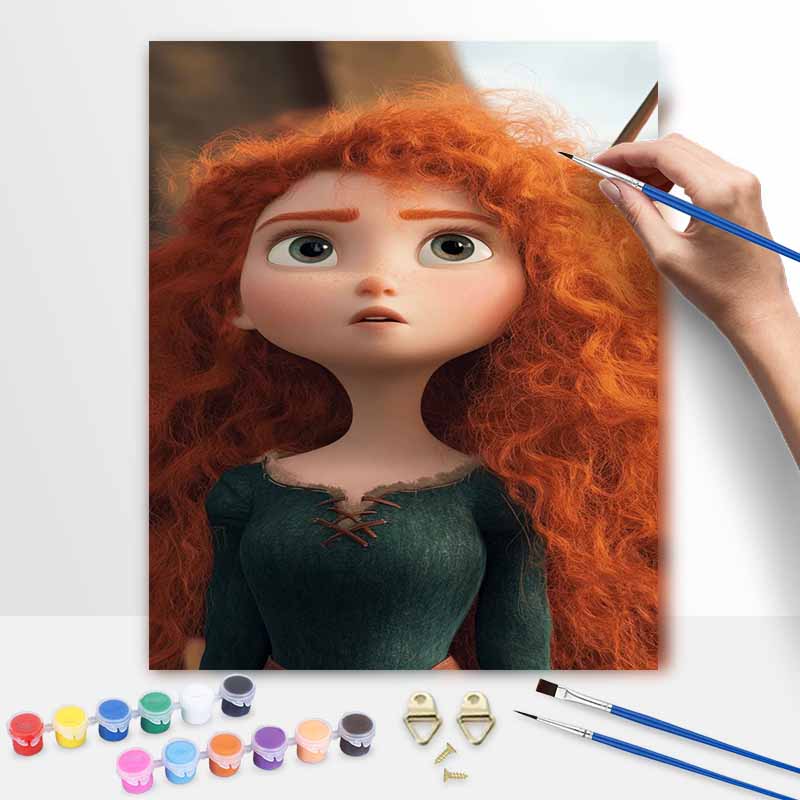 Disney Brave Merida Paint By Number Kit Drawing Canvas DIY Picture Home Decor Custom Oil Painting Art Supplies For Wall Decoration