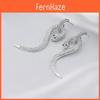 Elegant Alloy Snake Earrings For Women Trendy Zodiac Animal Design 2022 Winter Fashion