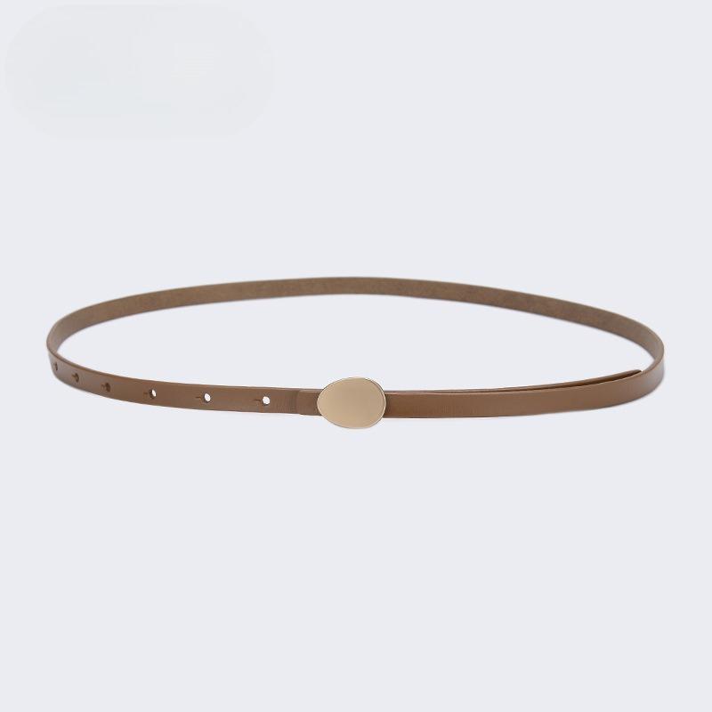 

Простой и Универсальный Женский Тонкий Ремень из Натуральной Кожи Модный Декоративный Пояс для Костюма с Юбкой и Рубашкой на Талию 105cm