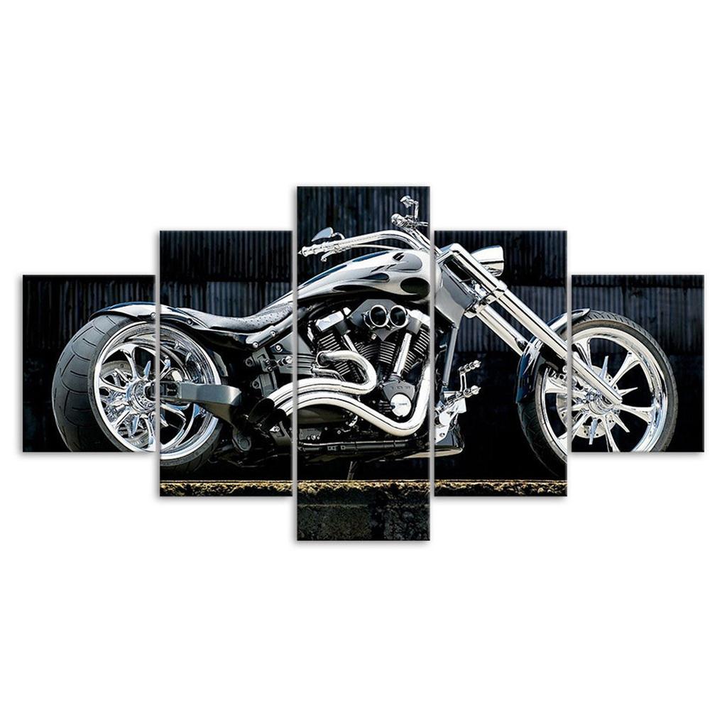 Lienzo de Motocicleta Vintage Clásico de 5 Piezas Impresión de Cinco Paneles Póster de Arte de Pared Moderno Imagen Decoración del Hogar Regalo Para Él Para Ella
