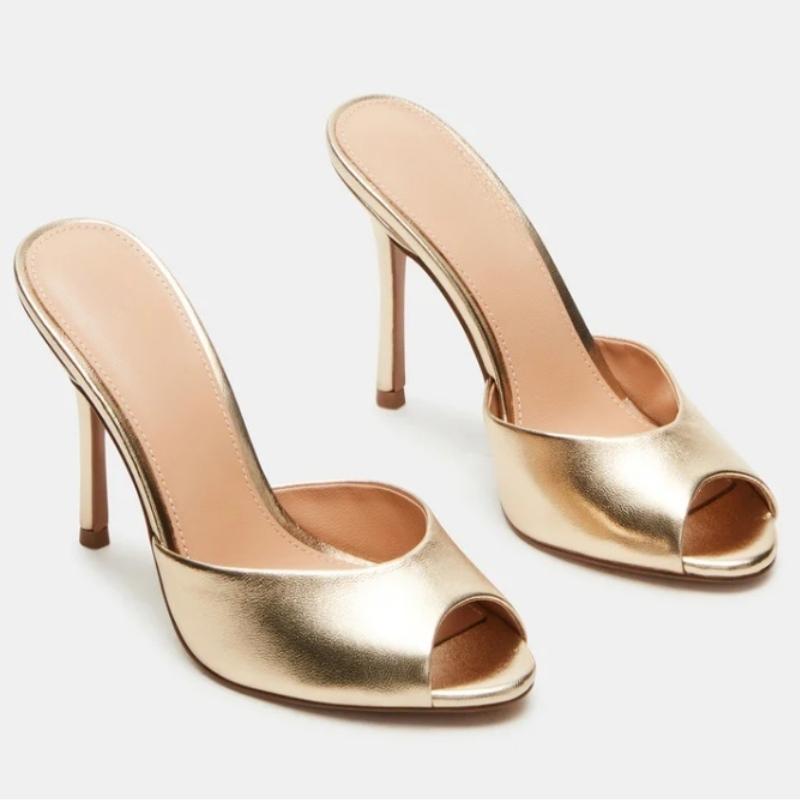 Sexy Mules Shoes Women Slippers 2025 Summer Slides Female Elegant High Heels White Black Red Sandals Large Size Party Shoe Brand