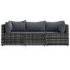 VidaXL Garden Lounge Set 3 Pcs with Cushions Grey Wicker, Outdoor Lounge Set, Furniture Set 319766