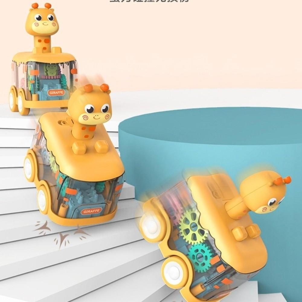 Push Gear Pull Back Car Light Up Inertial Car Durable Baby Animal Car Toys  Toddlers 1-3 Years