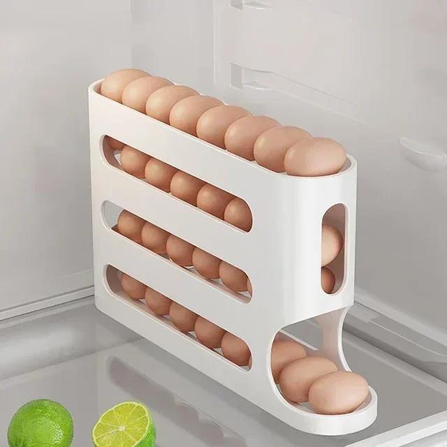 4-layer Version Slide Egg Storage Box Refrigerator Side Door Storage Box Egg Rolling Food Grade Egg Holder Tray Automatic