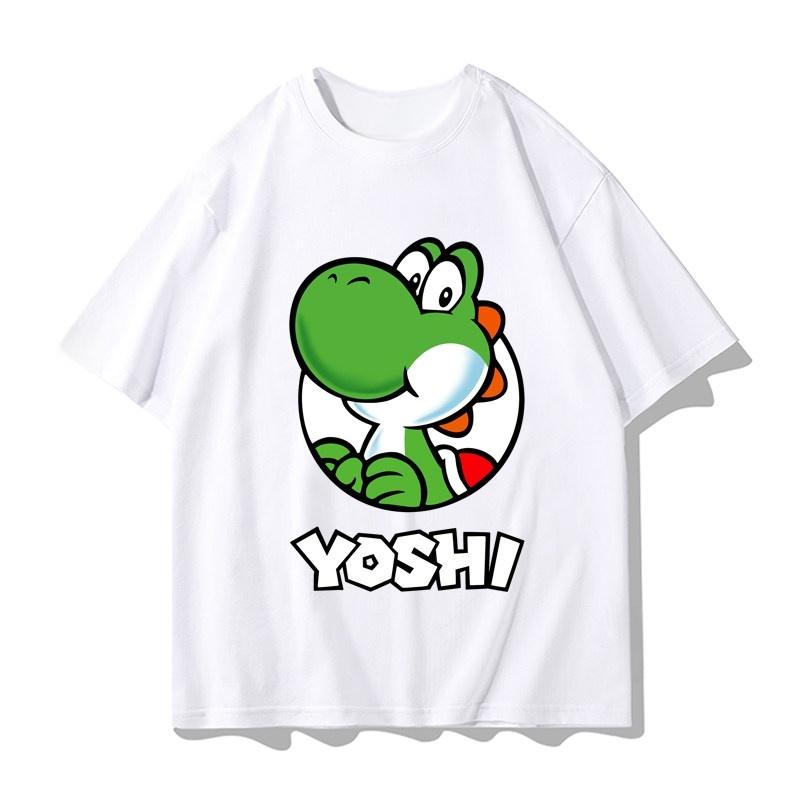 Super Mario Yoshi T-shirt Men and Women Summer Cotton Y2K Clothing Fashion Breathable Anime Fans Short Sleeve Tops Streetwear