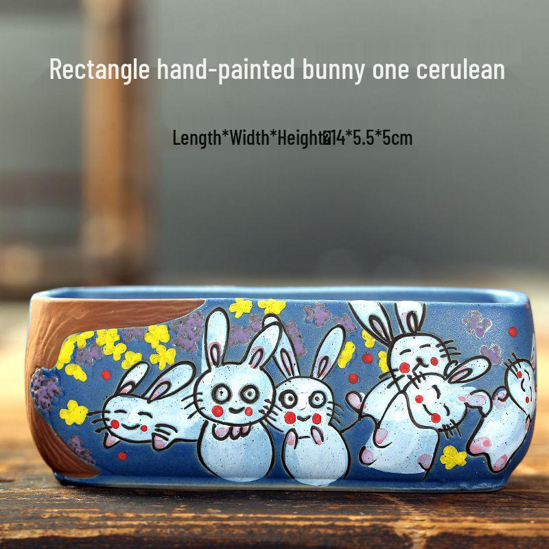 Creative Cartoon Frog and Bird Ceramic Plant Pot – Unique Gardening Decor