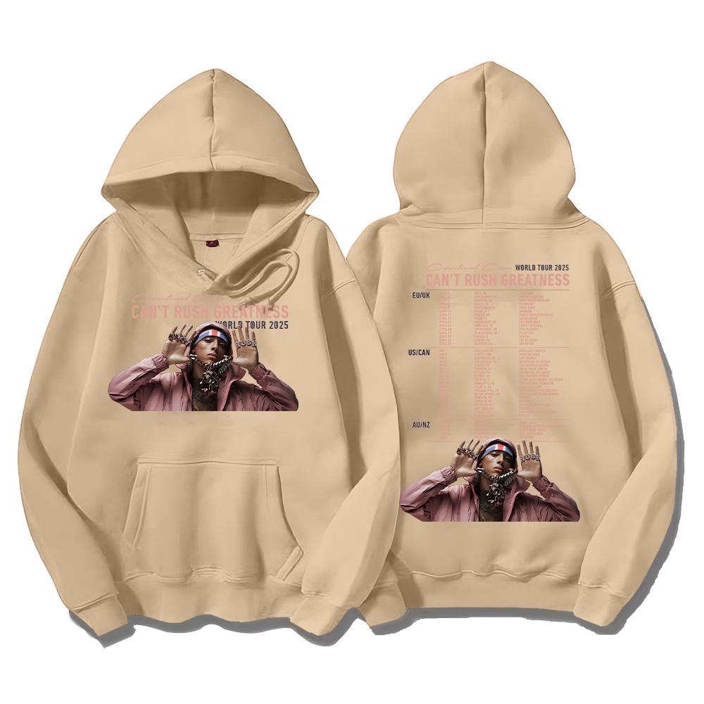 Rapper Central Cee Hoodies Can't Rush Greatness Tour 2025 Kleidung Neu Damen Herren Langarm Freizeit Sweatshirt Modische Pullover