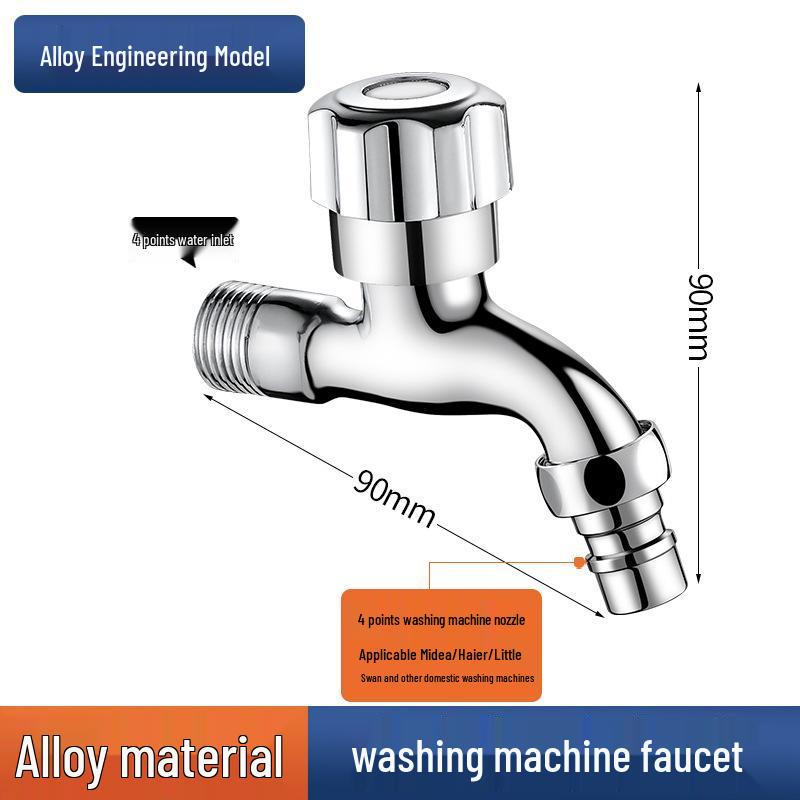 

All-Copper Home Washing Machine Faucet: One-to-Two Quick Open, Thickened & Lengthened 46-point Universal Stainless Steel.
