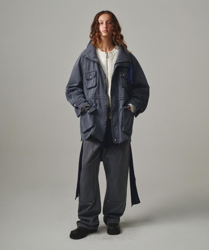 MOONSUN Unisex, Washed Cinch-Back Pants / Navy