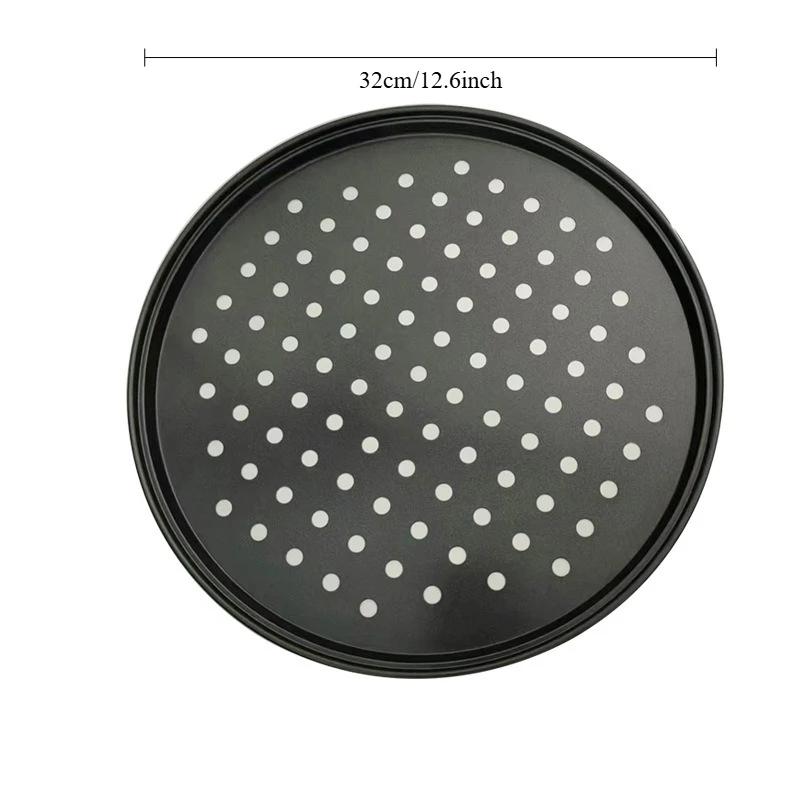 12-дюймовая перфорированная форма для пиццы из углеродистой стали с отверстиями, жаропрочный противень для выпечки, решетка для гриля, для жарки сыра, для использования на кухне/в ресторане