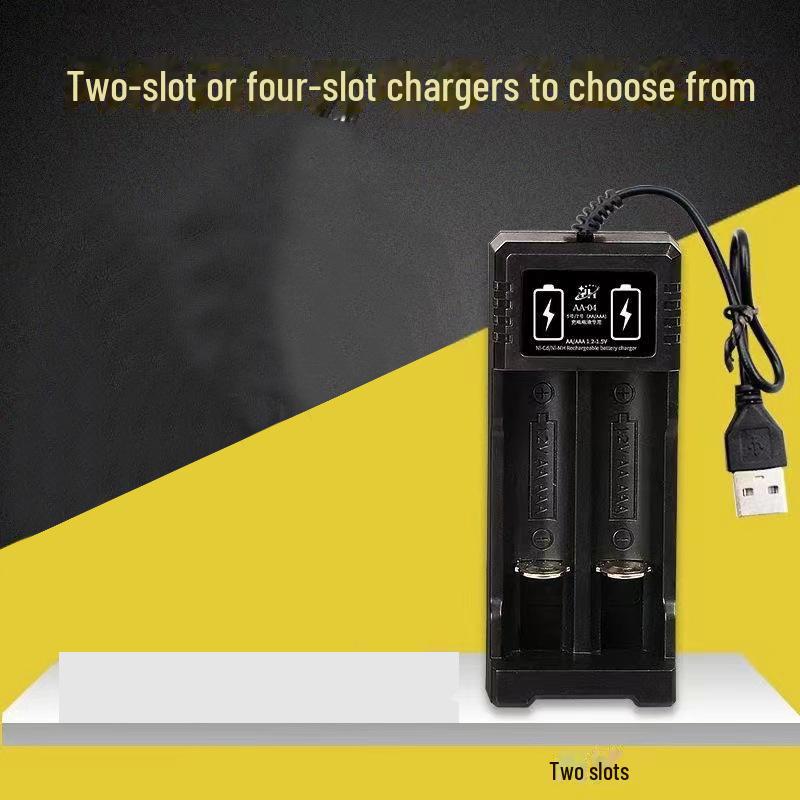 Smart Fast Charge 18650 Lithium Battery USB Charger with Flashlight, Multi-Slot Charging Box At 4.2V/3.7V