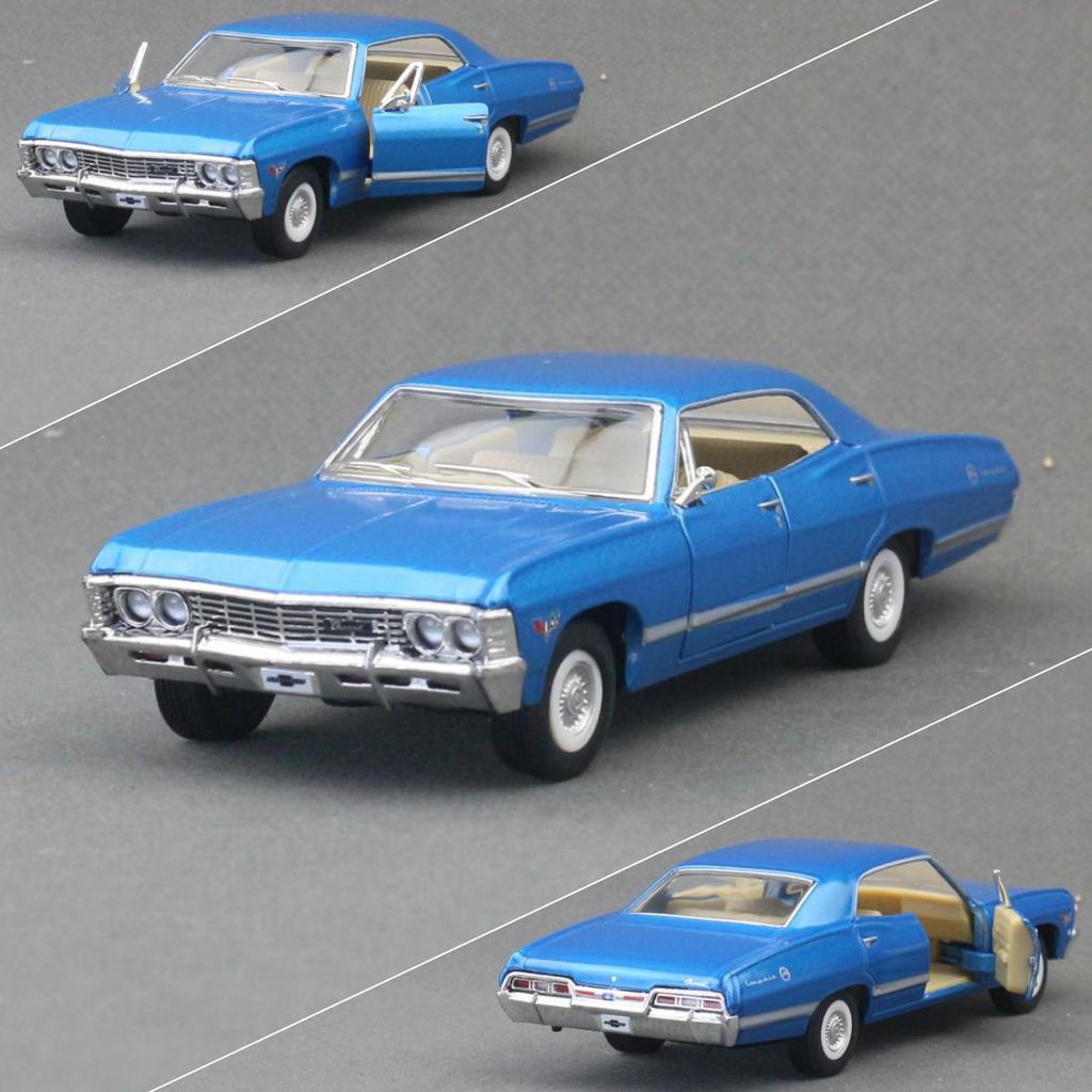 KiNSMART Модель Іграшкового Автомобіля 1/43 Chevrolet Impala 1967 Класична Лита Мініатюра З Заводом Назад Колекція Подарунок Для Дитини Хлопчика