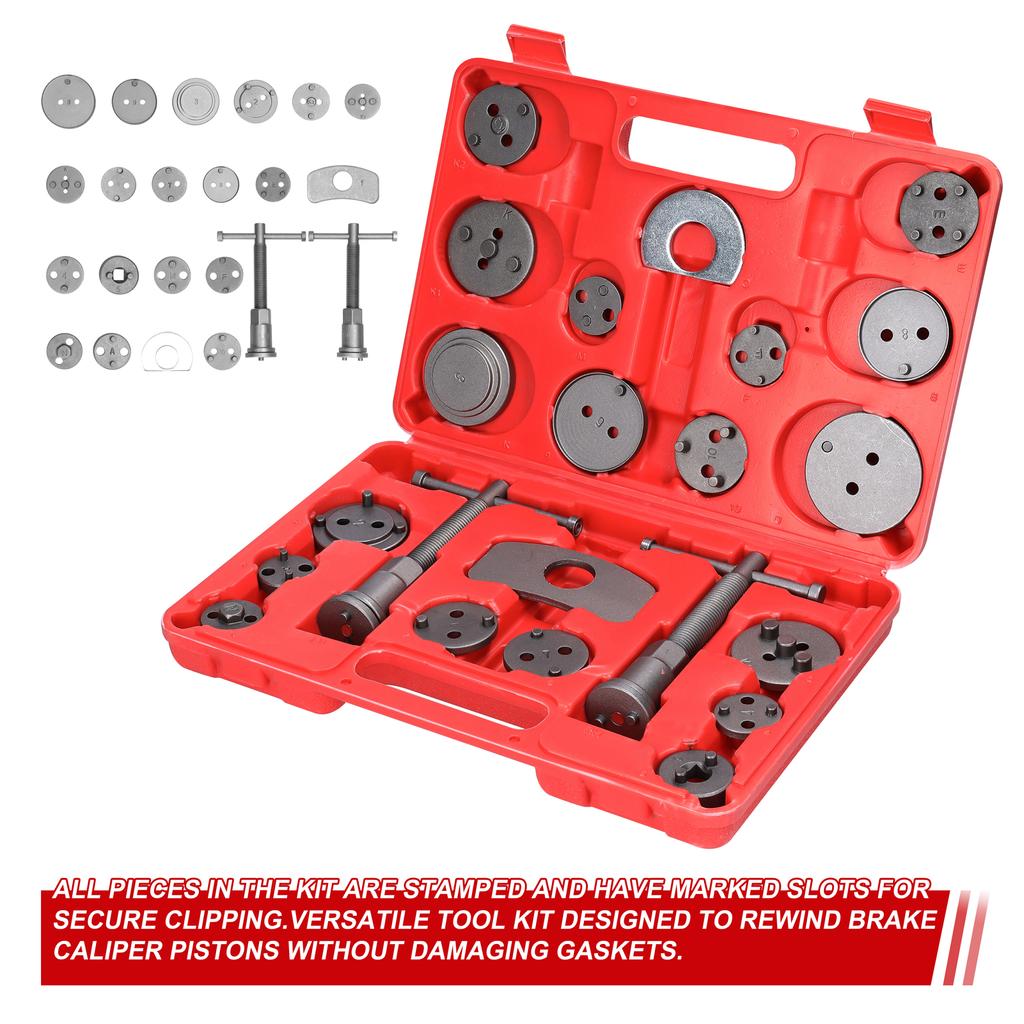22pcs brake piston return tool kit, car disc brake cylinder job interview front and rear tooth brake pads replacement tool automobile repair