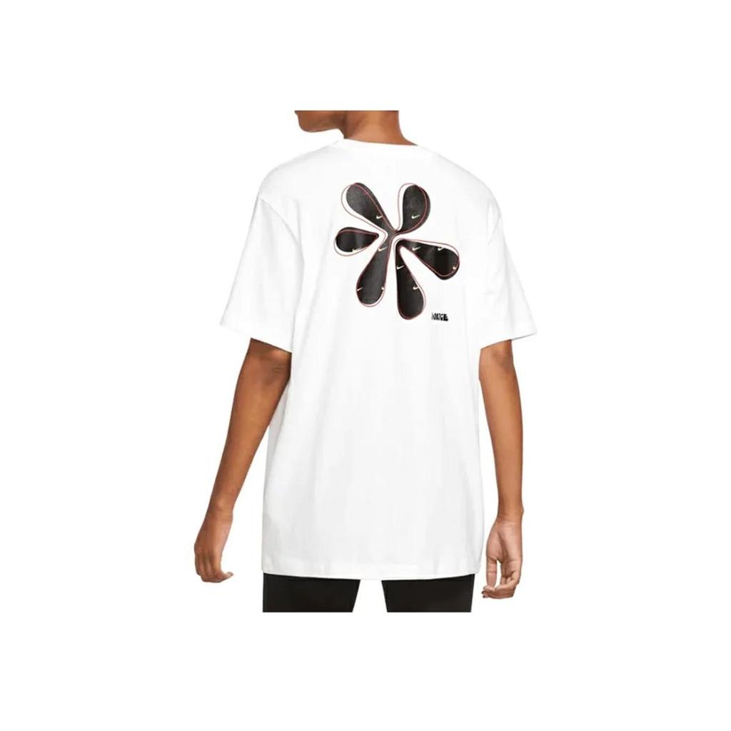 Nike Alphabet Logo Print American Retro Casual Pullover Crew Neck Short Sleeve T-Shirt With Dropped Shoulders Women Tops White DR9003-100