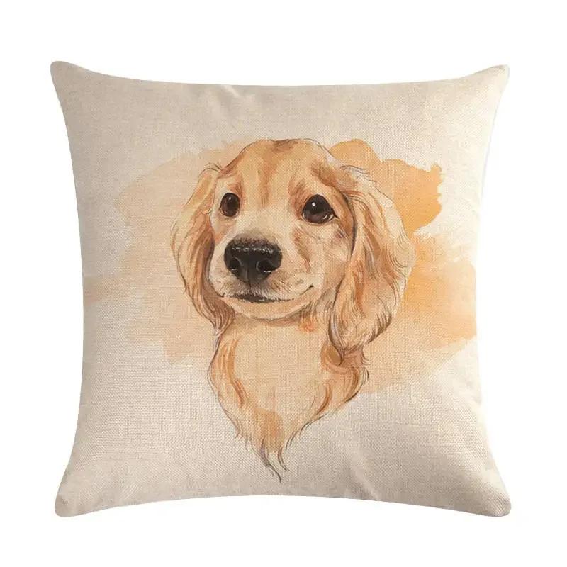 Cute Dog Cushion Cover Cartoon Pet Linen Pillow Cover Office Sofa Home Decoration Pillow Cover 45*45Cm