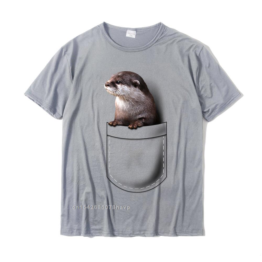 Cute Otter Pocket Peeking Pocket Funny Otter Tshirt Unisex Classic Cosie Tops Shirts Cotton T Shirts Slim Fit