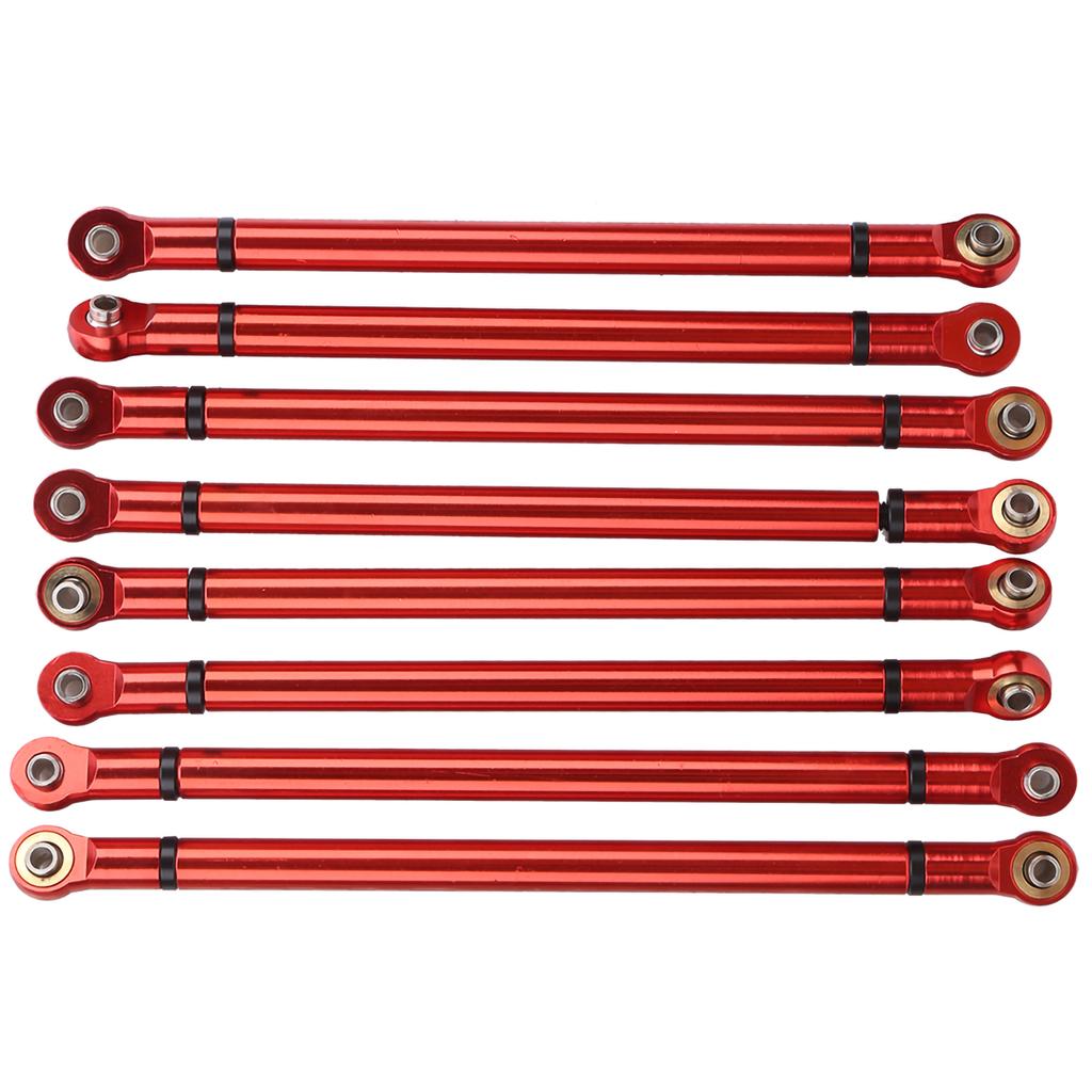 8PCS Metal Pull Rod Kit Upgrade Modified Parts for Aixal SCX10 1 10 Simulation Crawler CarRed