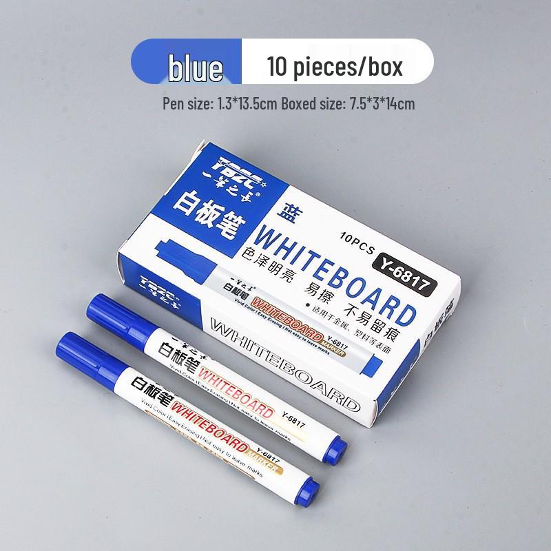 Erasable Large Capacity Whiteboard Marker - Water-Based, Big Head, Easy Erase, Black/Red/Blue for Office Use