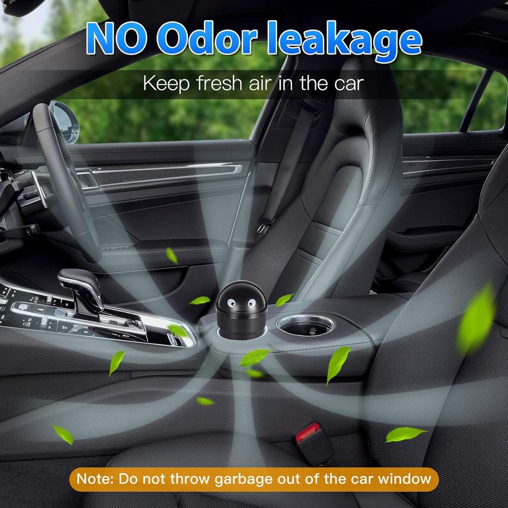 Trasgo For Car Cup Holder Trash Can Small Mini Trash Can Car Office Household Trash Can (Black)